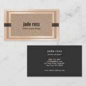 Cool Kraft Paper Jewelry Designer Roos Gold Border Visitekaartje (Voorkant / Achterkant)