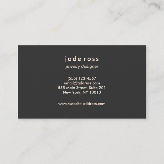 Cool Kraft Paper Jewelry Designer Roos Gold Border Visitekaartje (Achterkant)