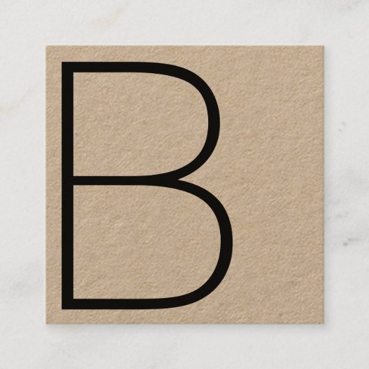 Cool Kraft Professional Monogram Square Vierkante Visitekaartje (Voorkant)