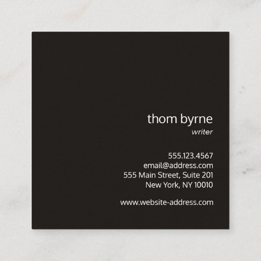 Cool Kraft Professional Monogram Square Vierkante Visitekaartje (Achterkant)