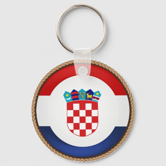 Cool Kroatië vlag zegel Sleutelhanger (Voorkant)
