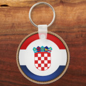 Cool Kroatië vlag zegel Sleutelhanger (Voorkant)