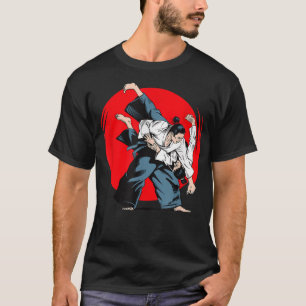 Cool Kung Fu Man strijdt tegen de vechtende vechte T-shirt