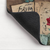 Cool  kunstwerk Oud rustiek papier Rode roos Muismat (Hoek)