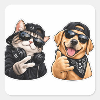 Cool Labrador Hond Sticker – Grappige Hond met Zon