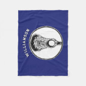 Cool Lacrosse Team Blauw Fleece Deken (Voorkant)