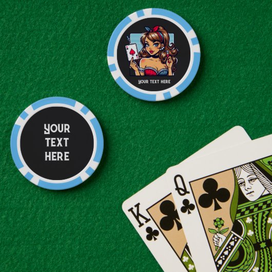 Cool  lady Casino Poker Chips (Pokertafel (Dubbel))