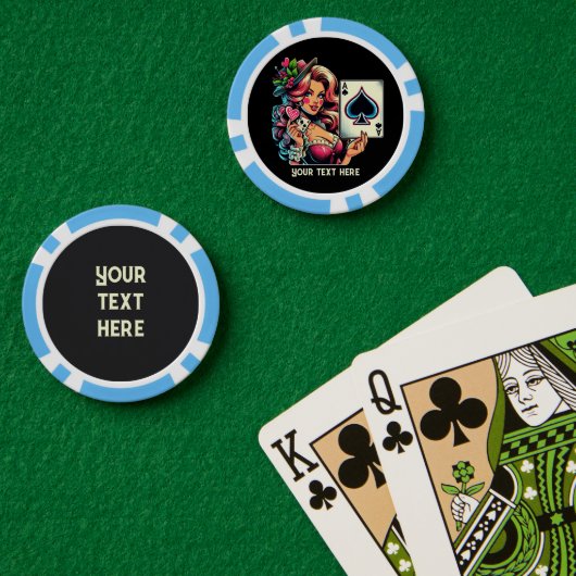 Cool  lady Casino Poker Chips (Pokertafel (Dubbel))