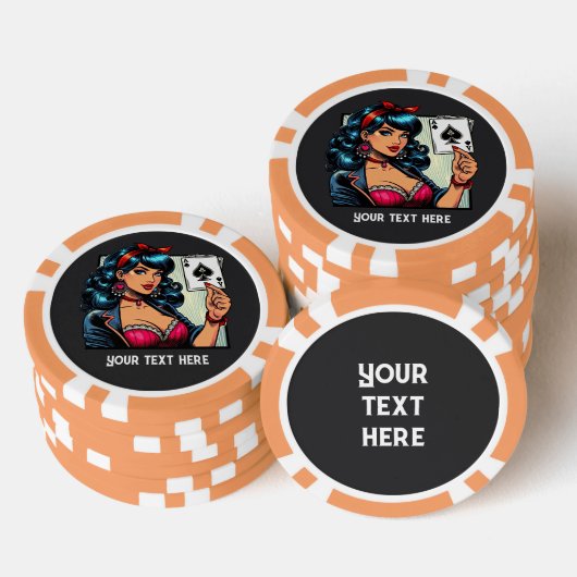 Cool lady Casino Poker Chips (Opstapeling)