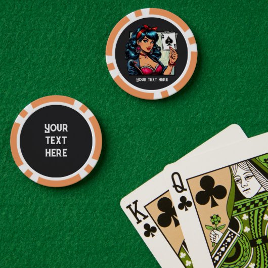Cool  lady Casino Poker Chips (Pokertafel (Dubbel))