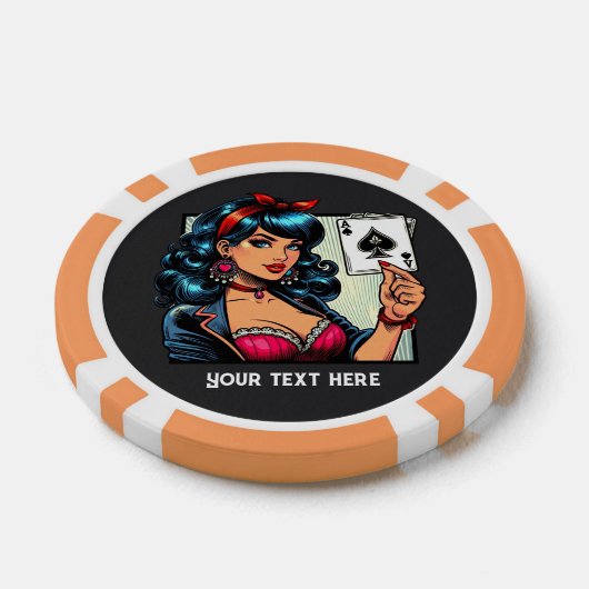 Cool  lady Casino Poker Chips (Enkel)