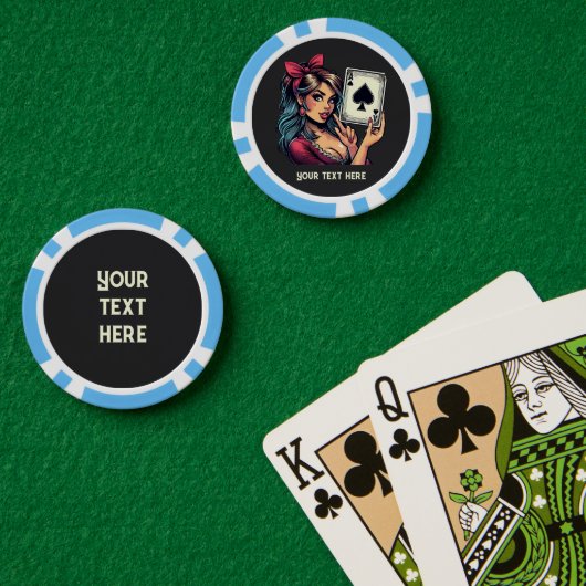 Cool lady Casino Poker Chips (Pokertafel (Dubbel))