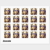 Cool Lady met reflectie in haar zonnebril Vierkante Sticker (Vel)