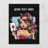 Cool  lady poker briefkaart (Voorkant)
