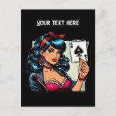 Cool  lady poker briefkaart (Voorkant)
