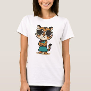 Cool Lady Tiger met tinten T-shirt