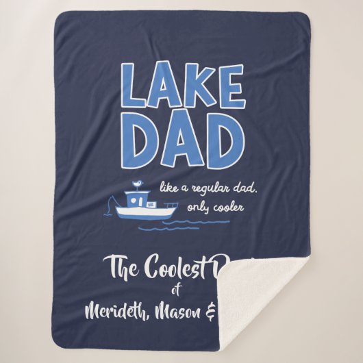 Cool Lake Dad Custom Gift Sherpa Deken (Voorkant)