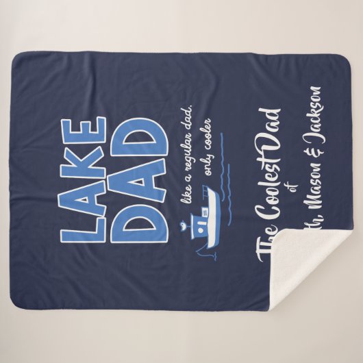 Cool Lake Dad Custom Gift Sherpa Deken (Voorkant (horizontaal))