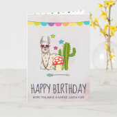 Cool lama in hartvormige zonnebril kaart (Gele Bloem)