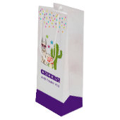 Cool lama in Heart-Shaped Sunbril Cheers Wijn Cadeautas (Achterkant Gekanteld)