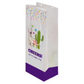 Cool lama in Heart-Shaped Sunbril Cheers Wijn Cadeautas (Voorkant Gekanteld)