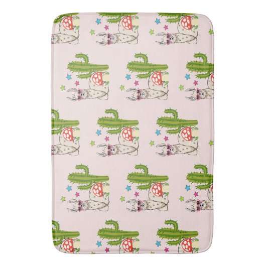 Cool lama in Heart-Shaped Sunbril Pattern Badmat (Voorkant Verticaal)