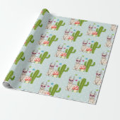 Cool lama in Heart-Shaped Sunbril Pattern Cadeaupapier (Uitgerold)