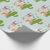 Cool lama in Heart-Shaped Sunbril Pattern Cadeaupapier (Hoek)