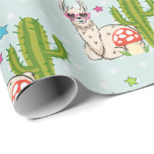 Cool lama in Heart-Shaped Sunbril Pattern Cadeaupapier (Rol Hoek)