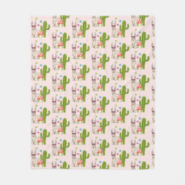 Cool lama in Heart-Shaped Sunbril Pattern Fleece Deken