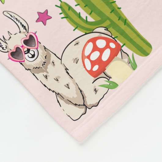 Cool lama in Heart-Shaped Sunbril Pattern Fleece Deken (Hoek)