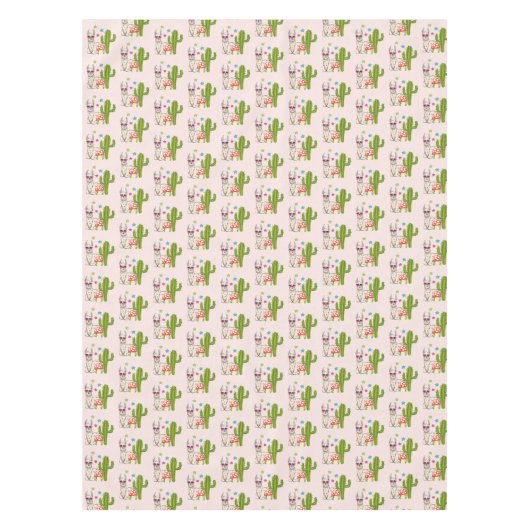 Cool lama in Heart-Shaped Sunbril Pattern Tafelkleed (Voorkant)