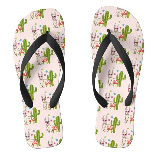 Cool lama in Heart-Shaped Sunbril Pattern Teenslippers (Voetbed)