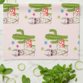 Cool lama in Heart-Shaped Sunbril Pattern Theedoek (Gevouwen)