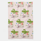 Cool lama in Heart-Shaped Sunbril Pattern Theedoek (Verticaal)