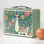 Cool Lama In Zonnebrillen Bloemenlappendeken (In situ)