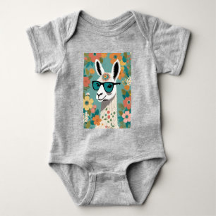 Cool Lama Met Zonnebril Bloem Romper