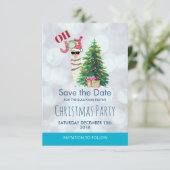 Cool Lama op Silver Bokeh & Icy Blu Bewaar de datu Kaart (Staand voorkant)