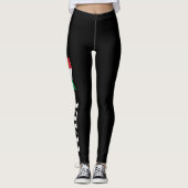 Cool land Pride Patroon Zwart Italië Vlag Leggings (Voorkant)