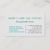 Cool Landscaping Lawn Care Mower Visitekaartje (Achterkant)