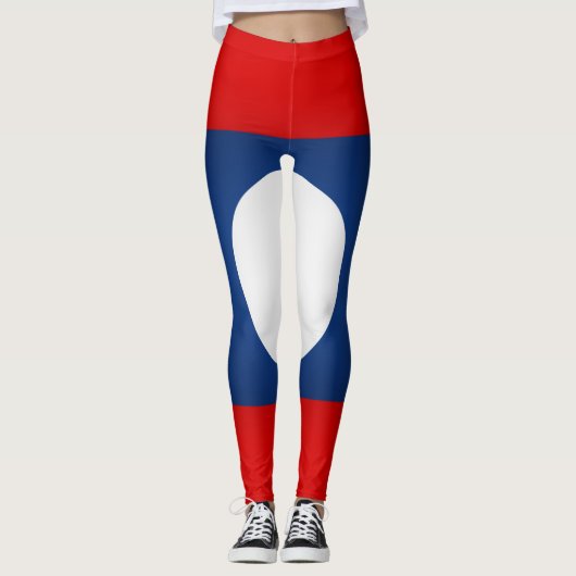 Cool Laos Flag Mode Leggings (Voorkant)