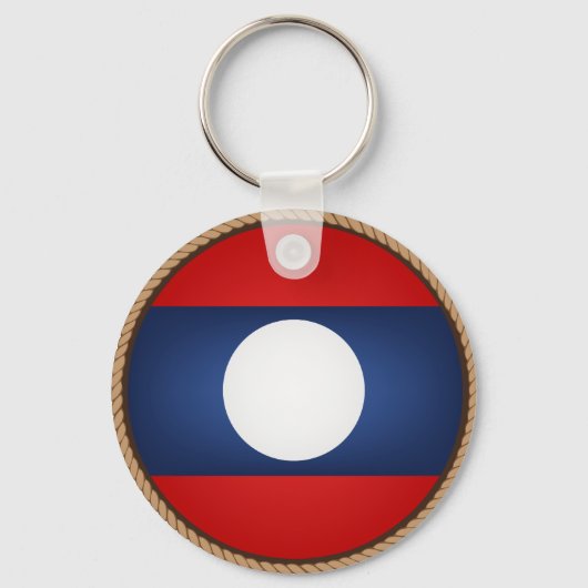 Cool Laos-vlaggenzegel Sleutelhanger (Voorkant)