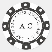 Cool Las Vegas Poker Chip Quinceañera Monogram
