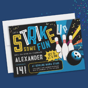 Cool Laten we aanslaan Kleurrijke Bowling Sport Pa Kaart