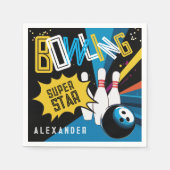 Cool Laten we aanslaan Kleurrijke Bowling Star Par Servet (Voorkant)