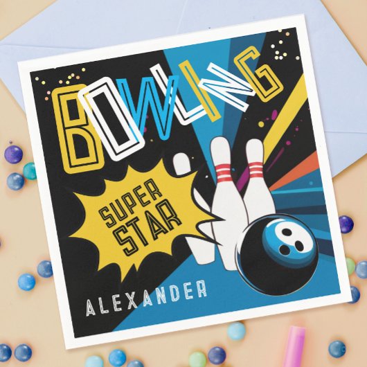 Cool Laten we aanslaan Kleurrijke Bowling Star Par Servet