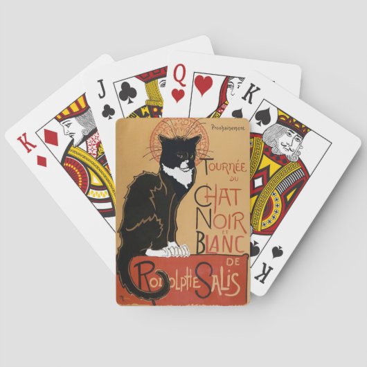 Cool Le Chat Noir et Blanc Pokerkaarten (Achterkant)