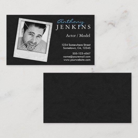 Cool Leather Lijst Custom Photo Actors Headshot Visitekaartje (Voorkant / Achterkant)