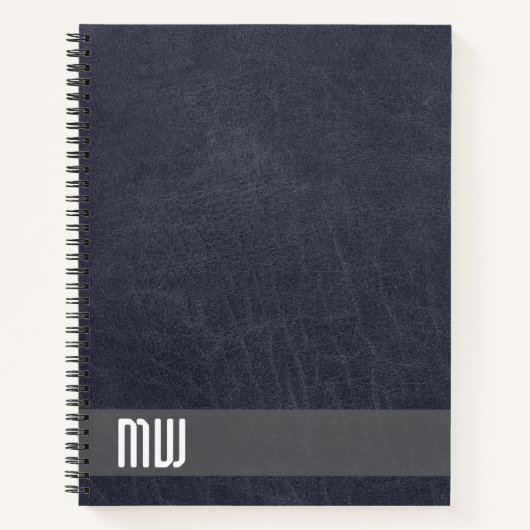 Cool Leather Metal Stripe Bold Monogram Notitieboek (Voorkant)