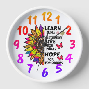 Cool Leer van gisteren Quote Rainbow Sunflower